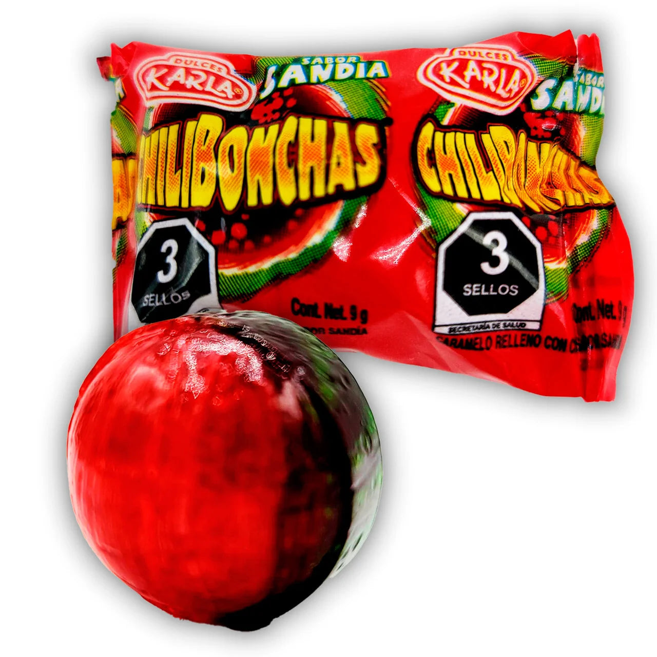 Karla Chilibonchas Watermelon 70ct Watermelon Mexican Candy POS - Dulceria Mexicana "El Toto"