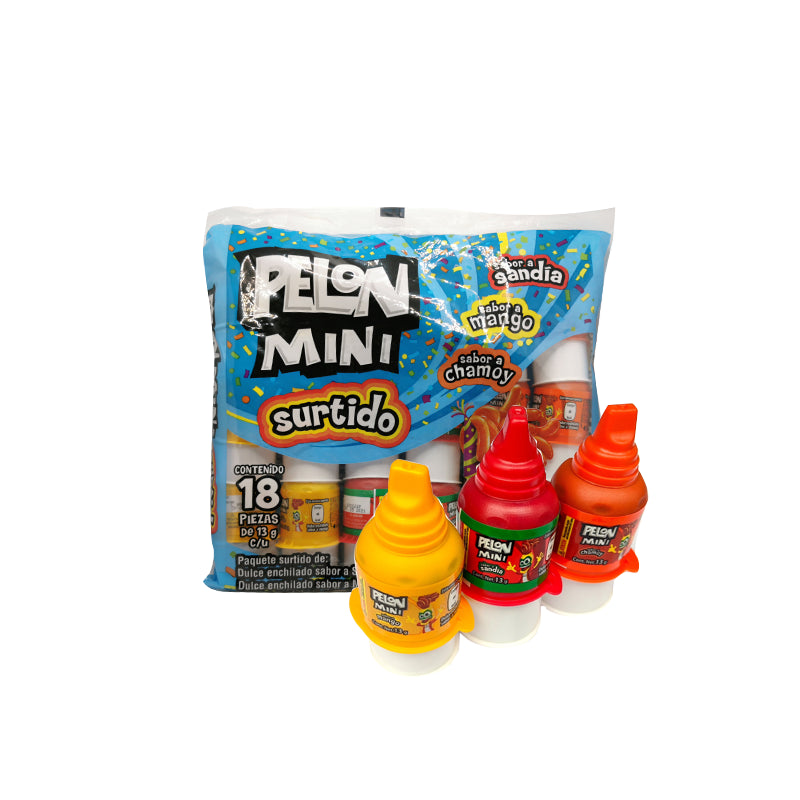 Lorena Pelon Mini Mix 18Ct Chamoy/Watermelon/Mango Mexican Candy POS - Dulceria Mexicana "El Toto"