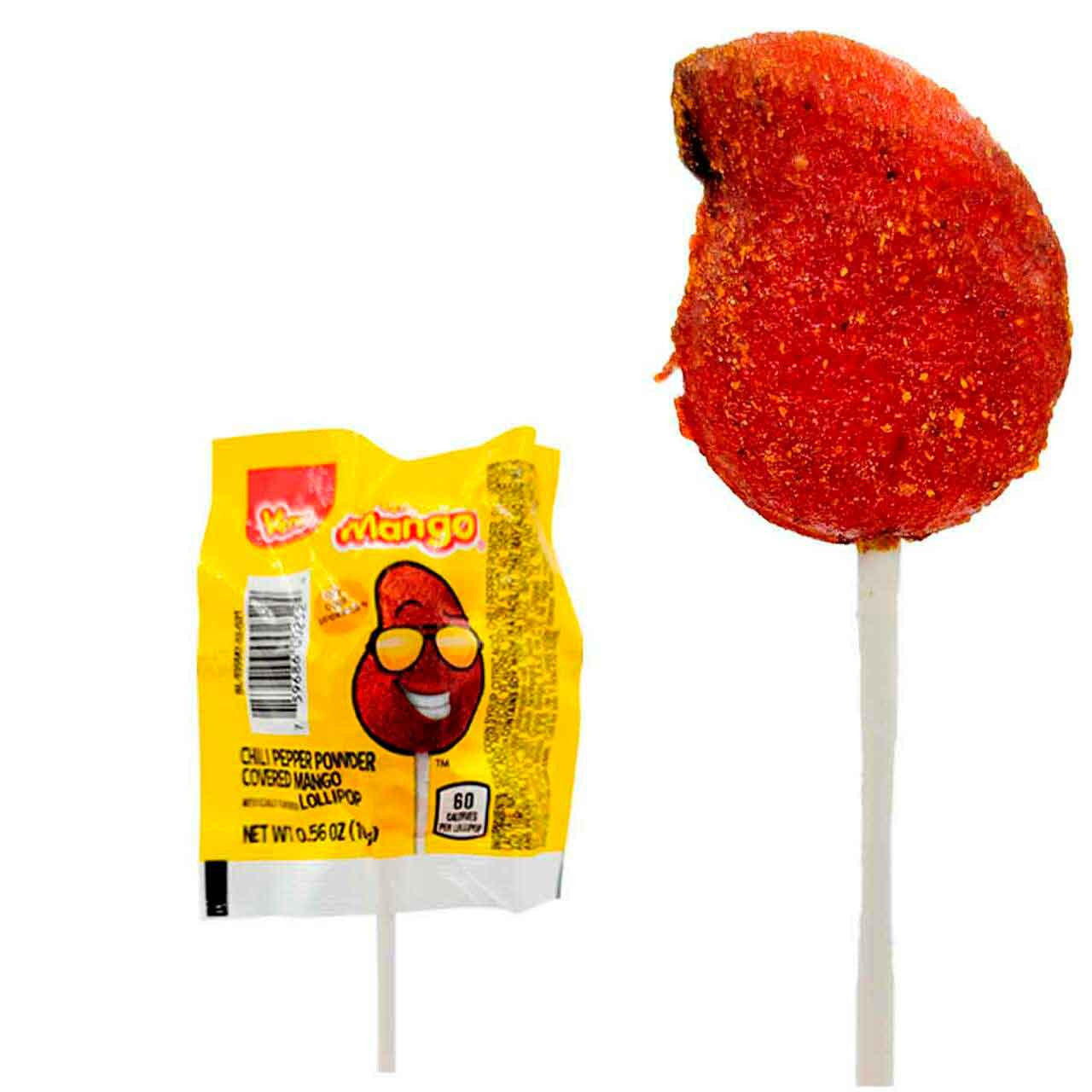 Vero Paleta Mango 40ct Mango/Chili Lollipop Mexican Candy POS - Dulceria Mexicana "El Toto"