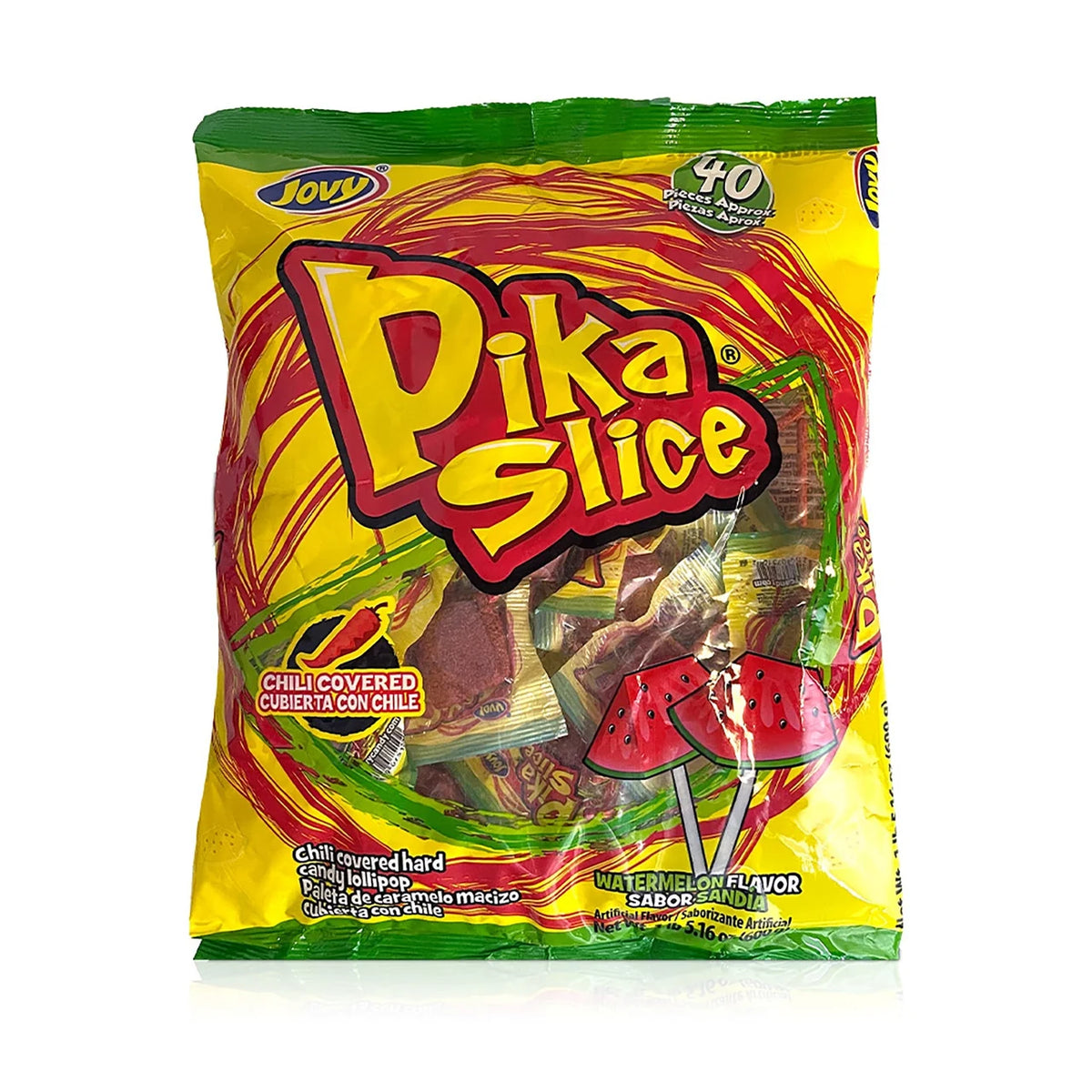Jovy Pika Slice Sandia 40ct spicy watermelon Mexican candy
