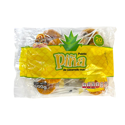 Tinajita Paleta Piña Chile 20Ct Pineapple/Chili Lollipop Mexican Candy POS - Dulceria Mexicana "El Toto"