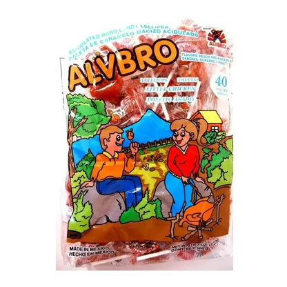 ALVBRO Paleta Pollo Asado Lollipop 40ct Mexican Candy POS - Dulceria Mexicana "El Toto"