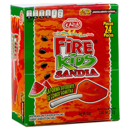 Karla Fire Kids Sandia 24ct Watermelon Mexican Candy POS - Dulceria Mexicana "El Toto"