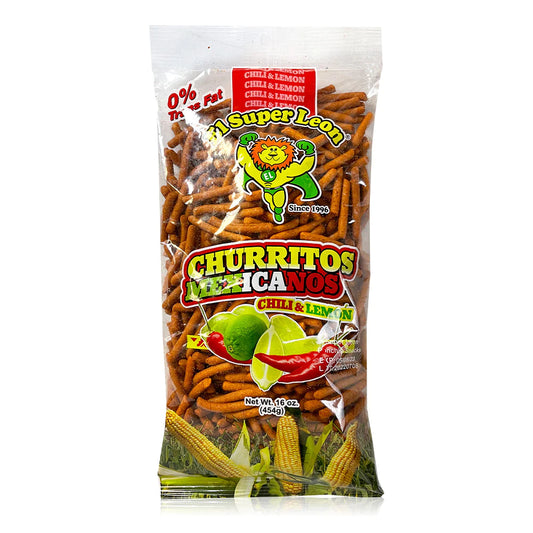 El Leon Churro Chile Lime Mexican Snack Churritos POS - Dulceria Mexicana "El Toto"