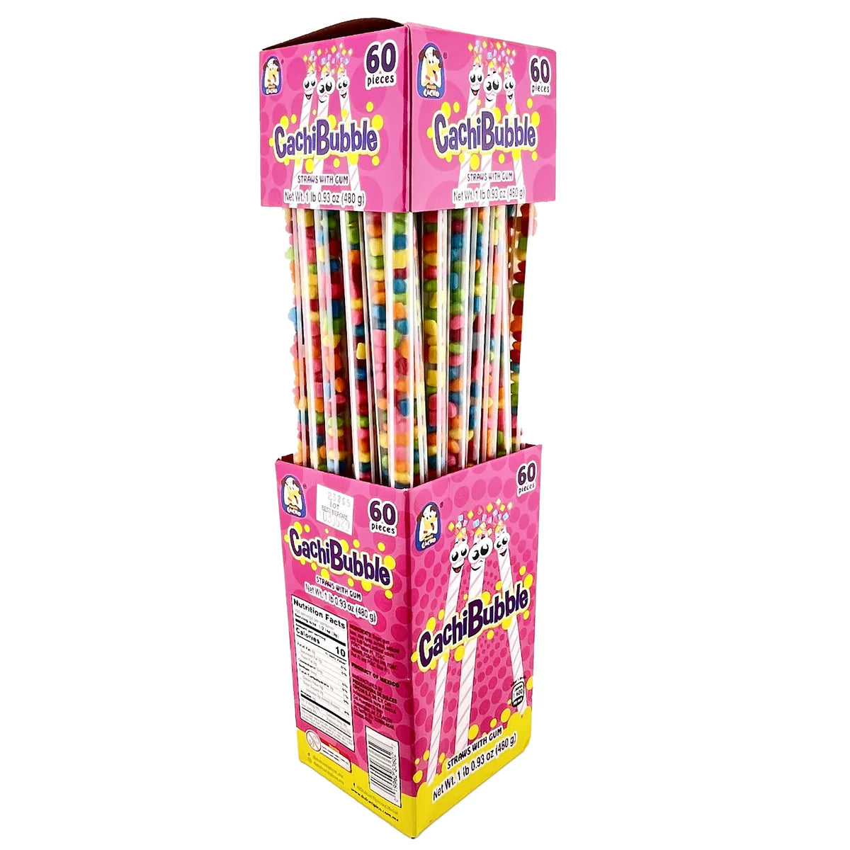 Tipicos Cachibubble Straw 60Ct Bubble Gum Mexican Candy POS