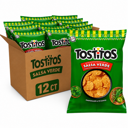 Tostitos Salsa Verde Mexican style corn tortilla chips with green salsa flavor