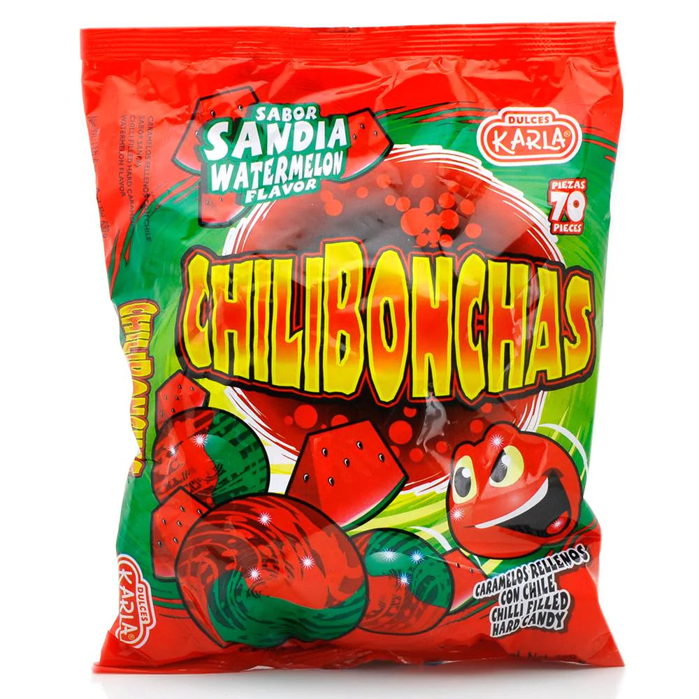 Karla Chilibonchas Watermelon 70ct Watermelon Mexican Candy POS - Dulceria Mexicana "El Toto"