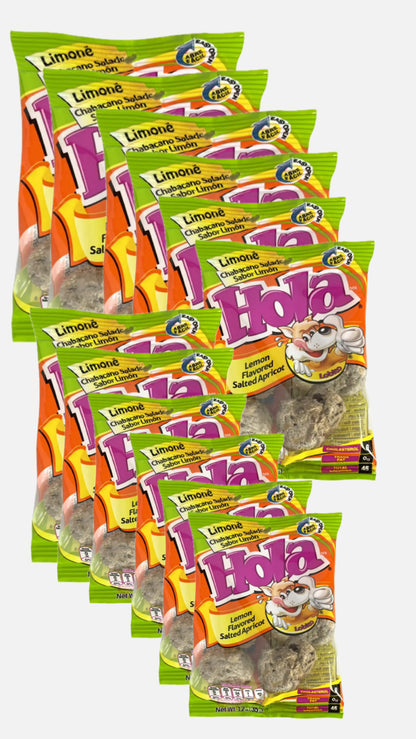 Hola Saladitos Limon/Lemon 12 ct Mexican Candy POS - Dulceria Mexicana "El Toto"