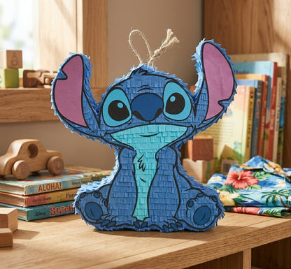 20 inch handmade Stitch inspired piñata for Stitch birthday party with free shipping in the USA
