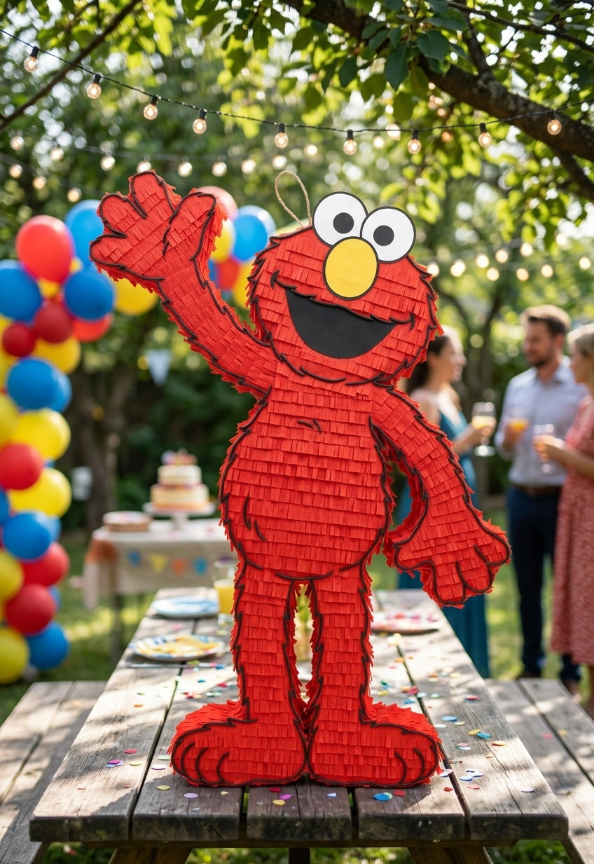 20 inch handmade Elmo-inspired piñata for Elmo birthday party with free shipping in the USA