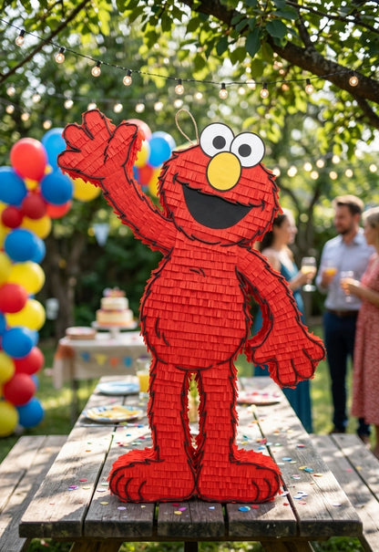 20 inch handmade Elmo-inspired piñata for Elmo birthday party with free shipping in the USA