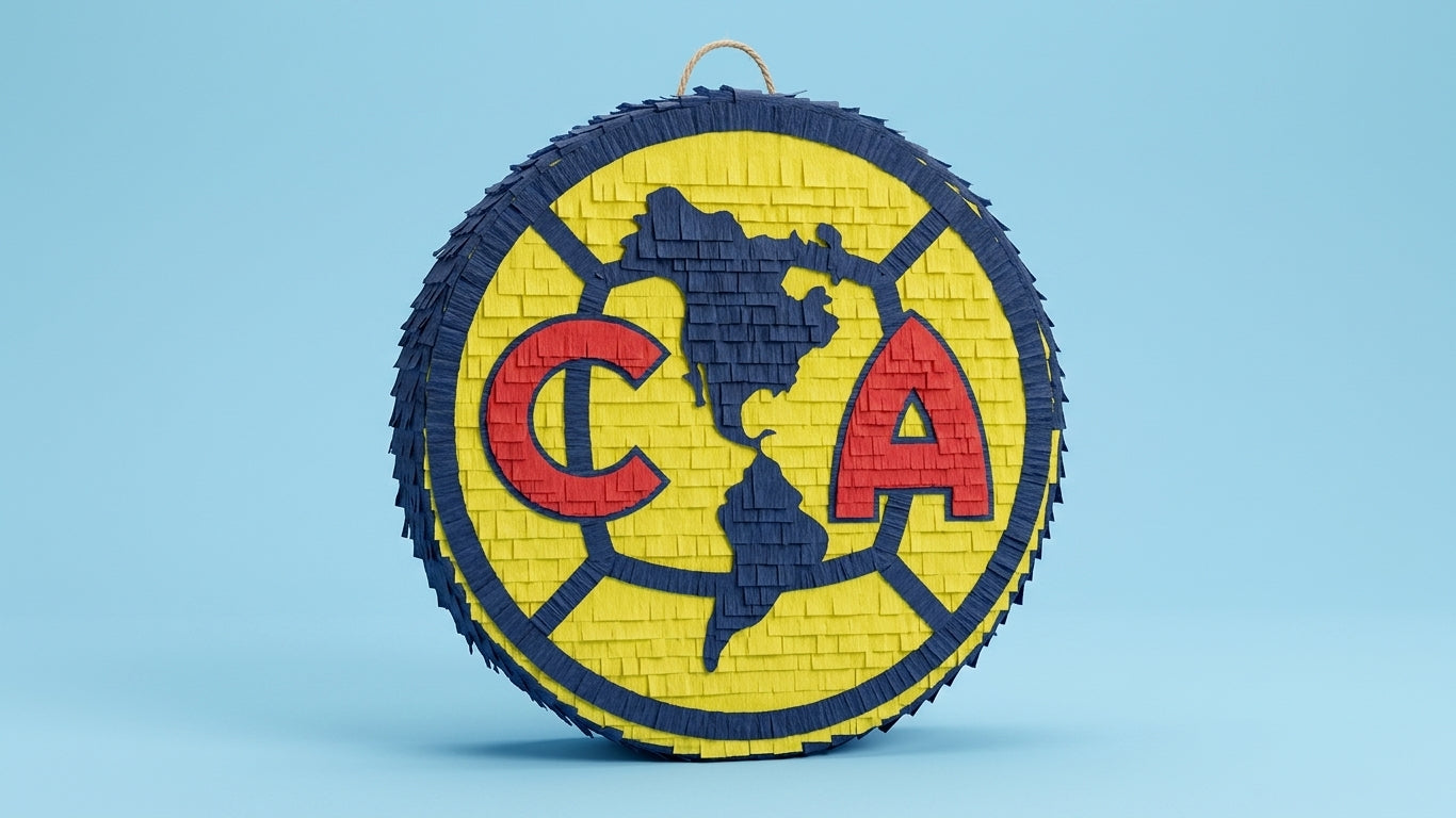 20 inch handmade Club América logo piñata for soccer birthday and Liga MX party with free USA shipping