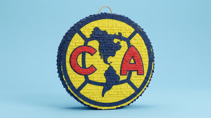 20 inch handmade Club América logo piñata for soccer birthday and Liga MX party with free USA shipping