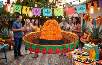 20 inch handmade Mexican sombrero piñata for Mexican fiesta party with free shipping in the USA