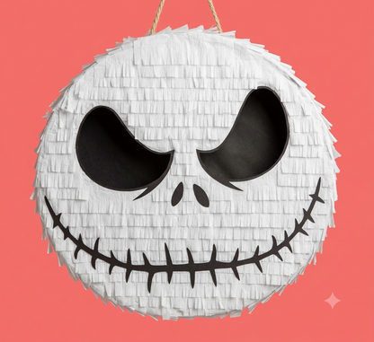 20 inch handmade Jack Skellington Halloween piñata for spooky birthday party and themed celebration