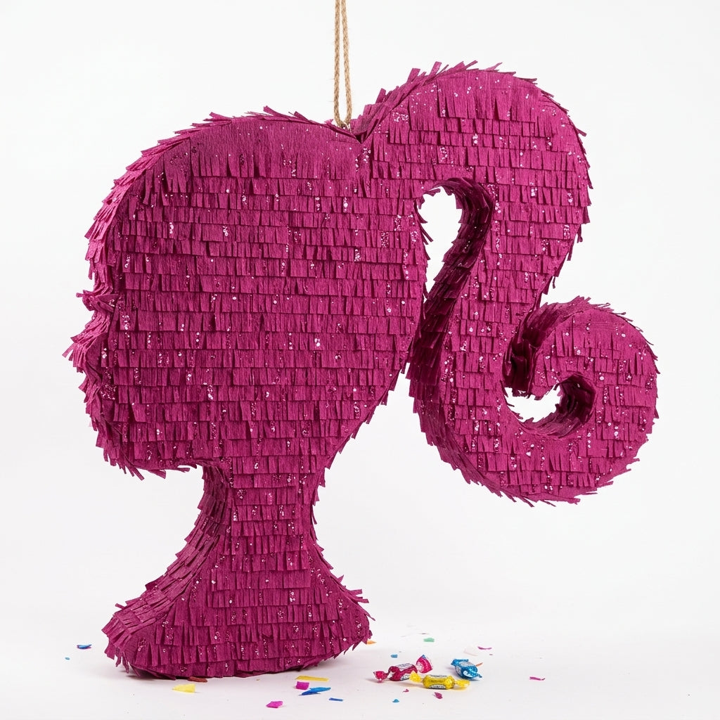 Handmade Barbie piñata, 30 inch pink Barbie birthday party piñata