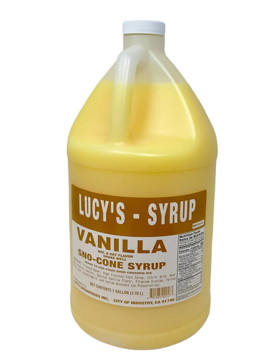 Lucys Syrup Vanilla 1 Gallon Mexican Candy POS - Dulceria Mexicana "El Toto"