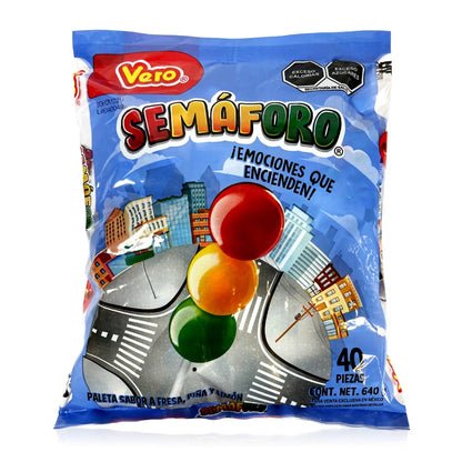 Vero Paleta Semáforo 40ct – Lollipop Mexican Candy - Dulceria Mexicana "El Toto"