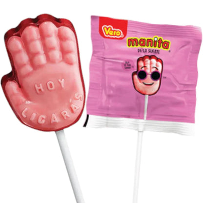 Vero Manita Cherry/Strawberry Lollipop 40ct Mexican Candy POS - Dulceria Mexicana "El Toto"
