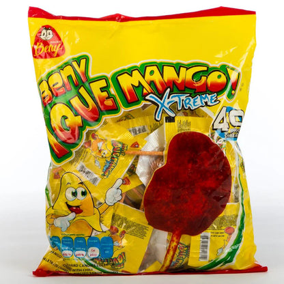 Beny Mango X-treme 40ct Lollipop Mexican Candy POS - Dulceria Mexicana "El Toto"
