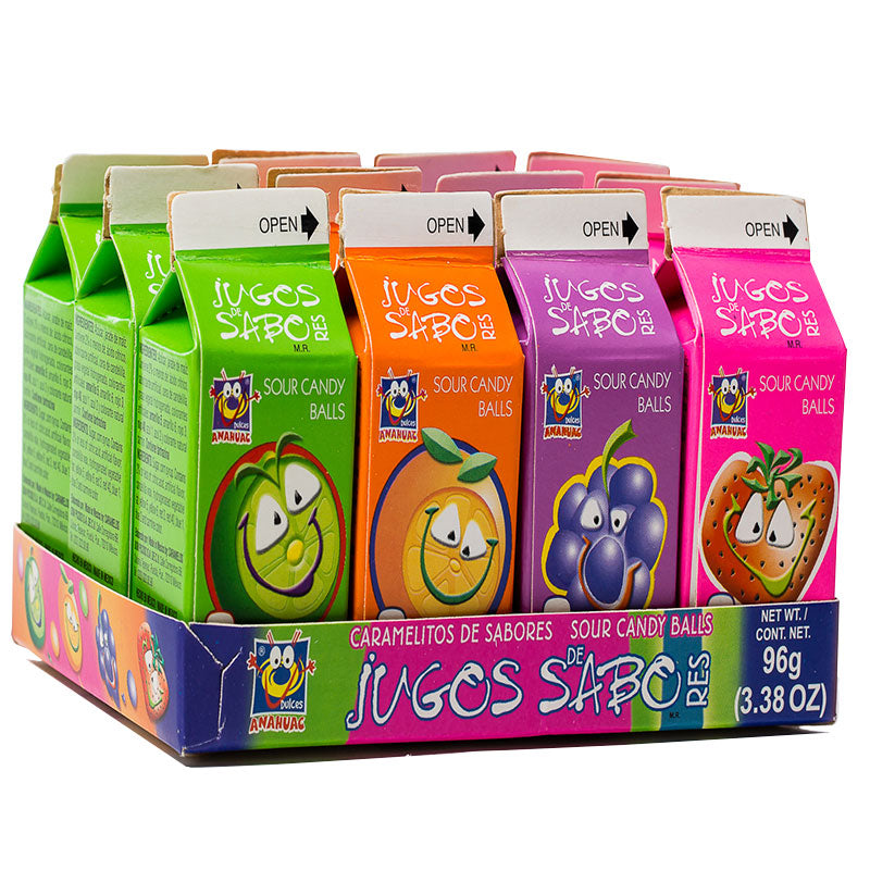 Anahuac Jugo De Frutas 12ct Mexican Candy POS - Dulceria Mexicana "El Toto"