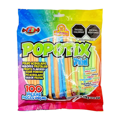 Las Delicias Popotix Mini 100ct Mexican Candy POS
