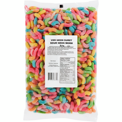 Jovy Gummy Neon Worms 5lb Mexican Candy POS - Dulceria Mexicana "El Toto"