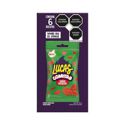 Lucas Gummies Spicy Sandia 6ct – Authentic Mexican Spicy Candy - Dulceria Mexicana "El Toto"