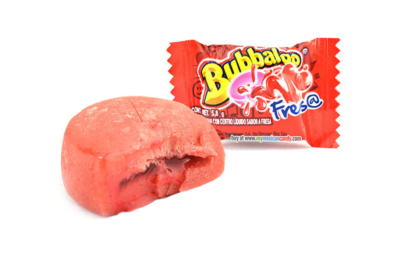 Bubbaloo Chicle Fresa / Mexican Bubble Gum Strawberry 47ct Box POS - Dulceria Mexicana "El Toto"