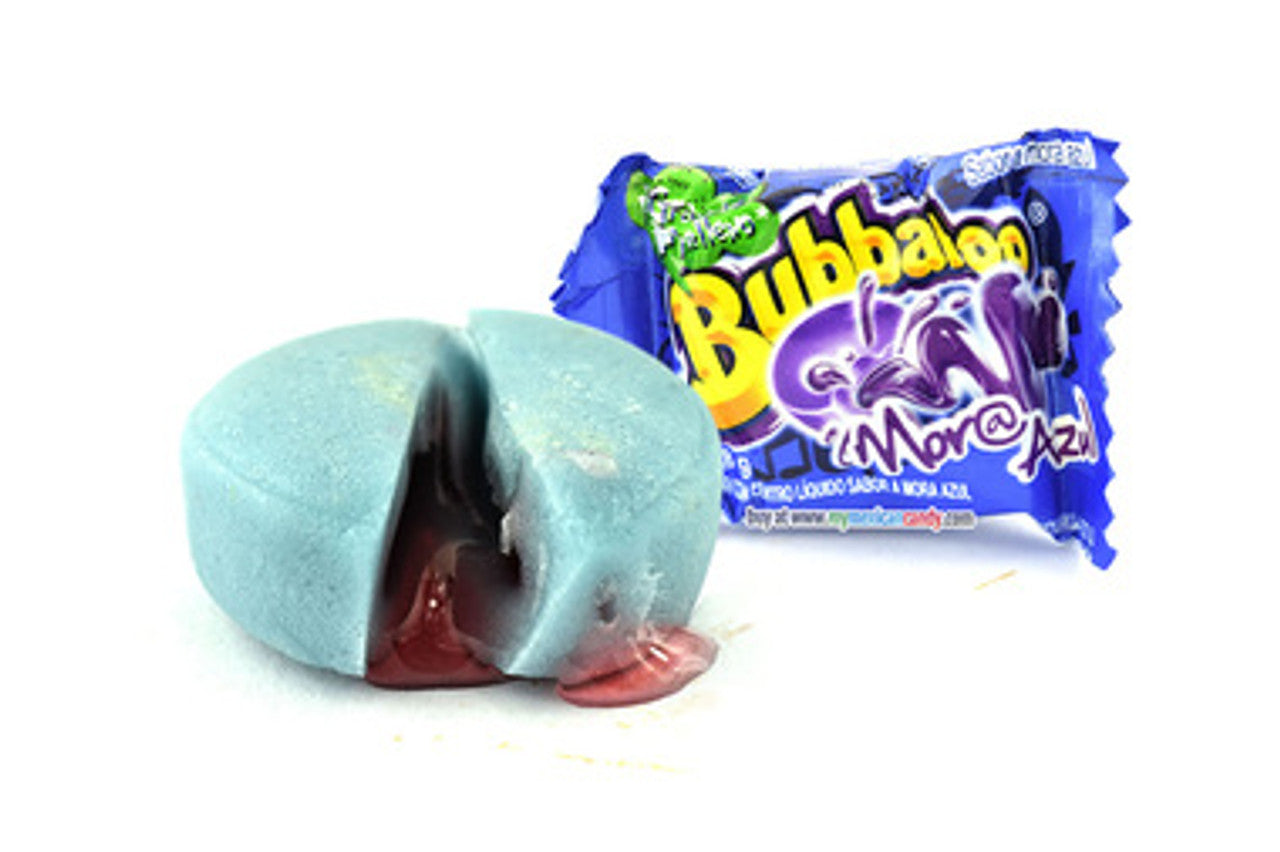 Bubbaloo Chicle Mora Azul / Mexican Bubble Gum Blueberry 47ct Box POS - Dulceria Mexicana "El Toto"