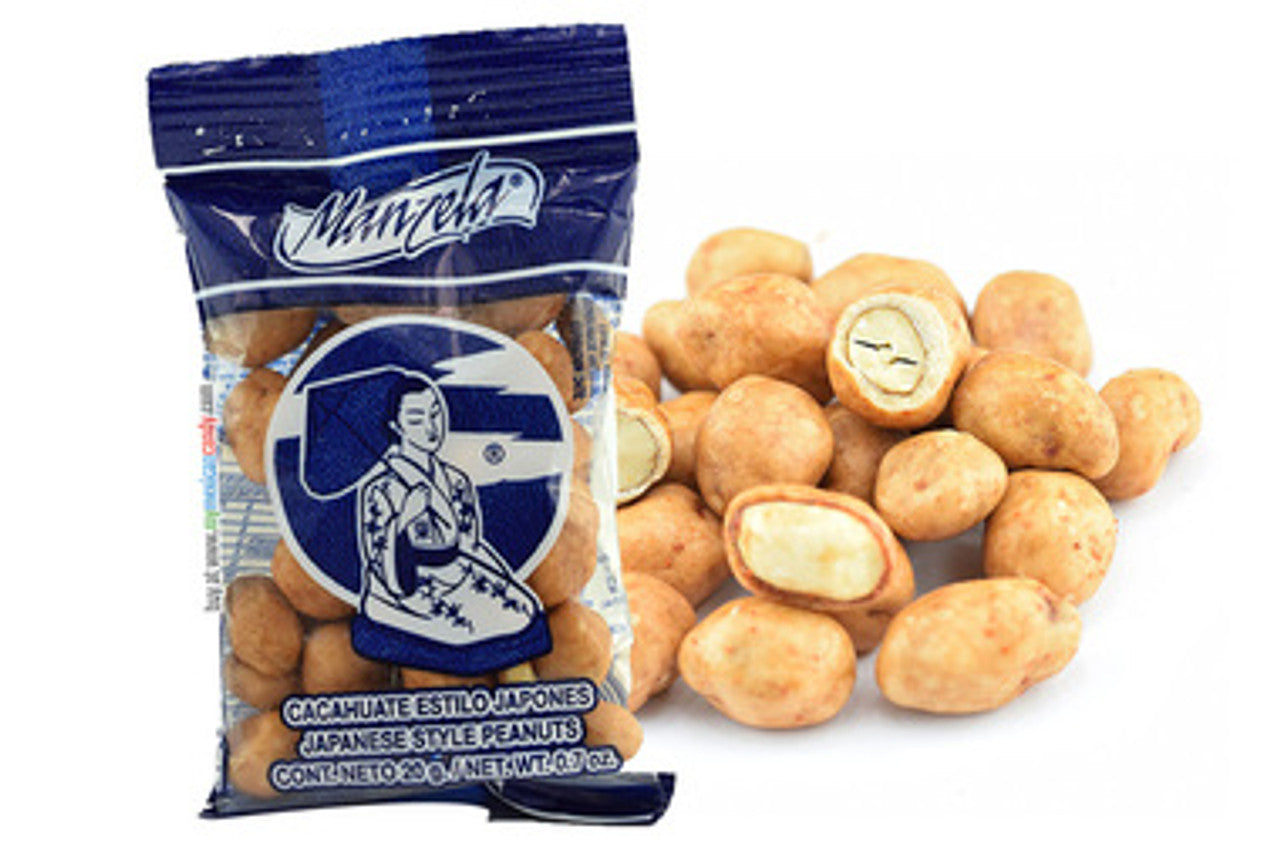 Manzela Japanese Style Peanuts: 20g 50ct Cacahuate Japones Mexican Candy POS - Dulceria Mexicana "El Toto"