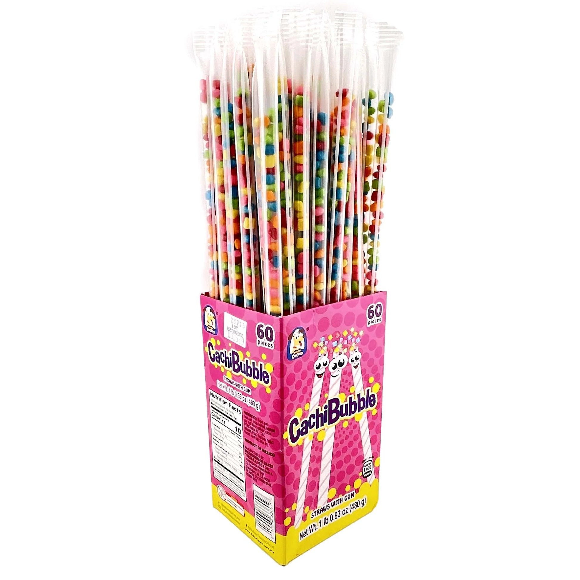 Tipicos Cachibubble Straw 60Ct Bubble Gum Mexican Candy POS