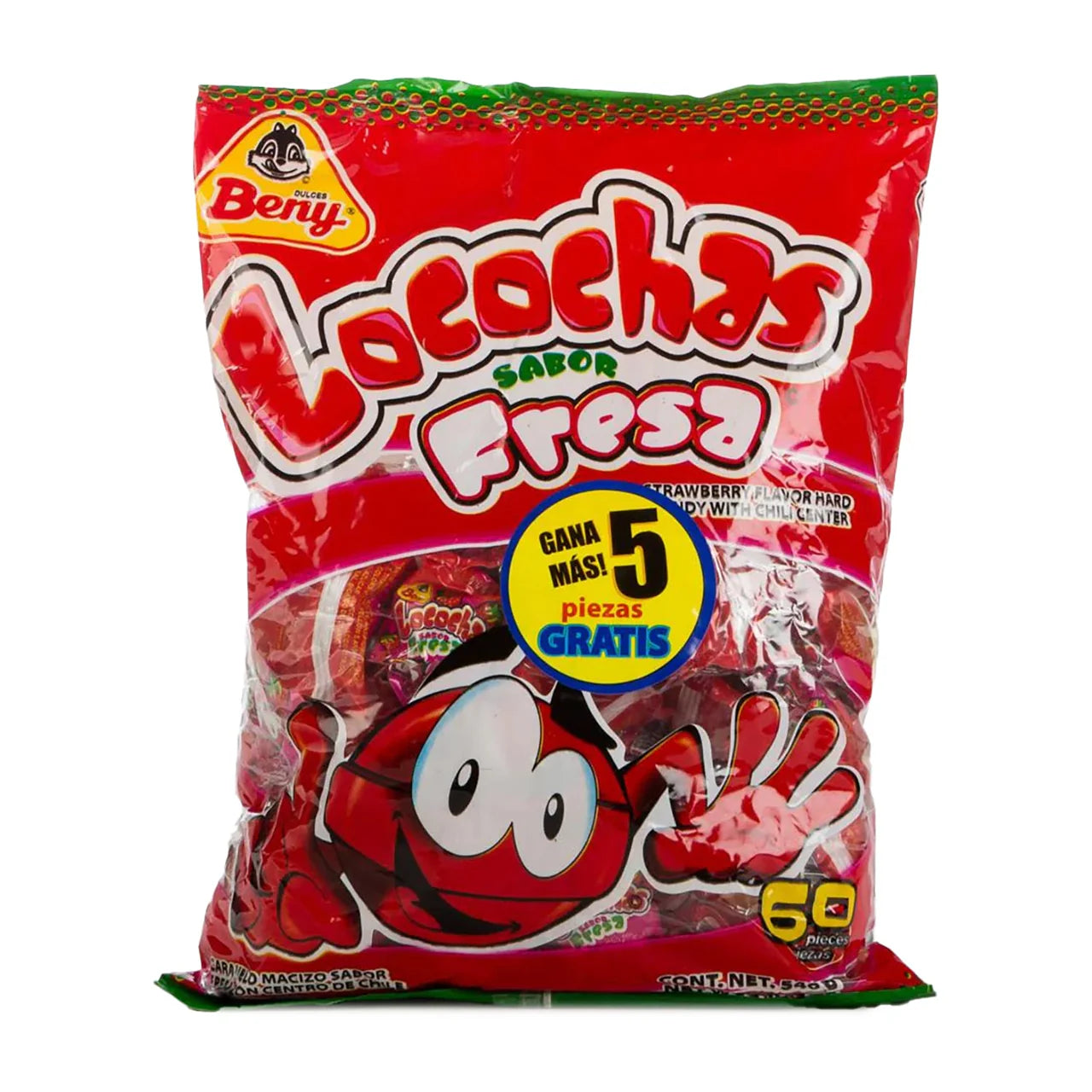 Beny Locochas Fresa / Strawberry Mexican Candy POS - Dulceria Mexicana "El Toto"