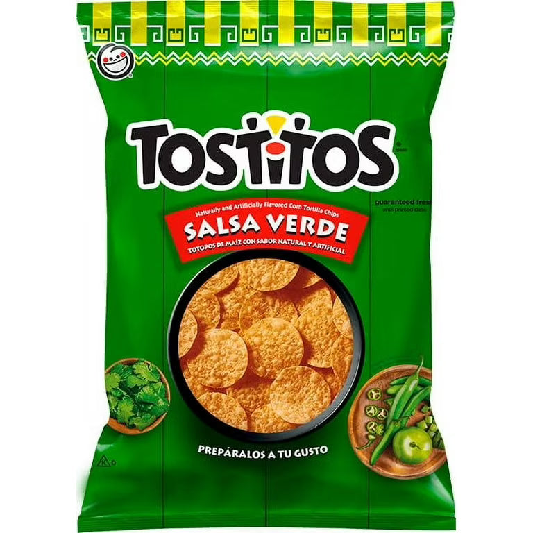 Tostitos Salsa Verde Mexican style corn tortilla chips with green salsa flavor