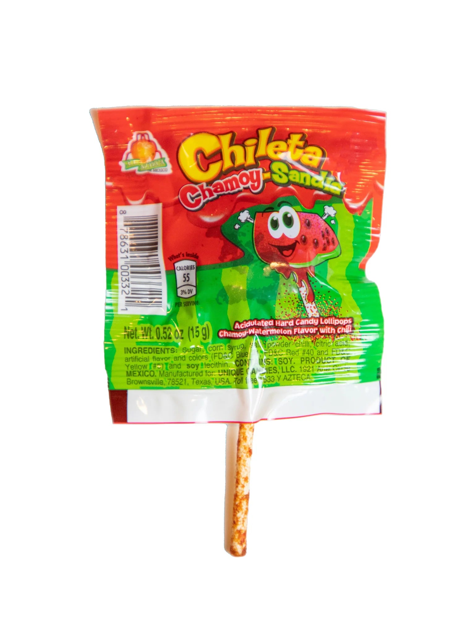 Chamoy and watermelon chile lollipops from Azteca Chileta