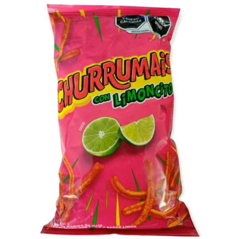 Churrumais 185gr Limon/Chile Mexican Snacks POS - Dulceria Mexicana "El Toto"