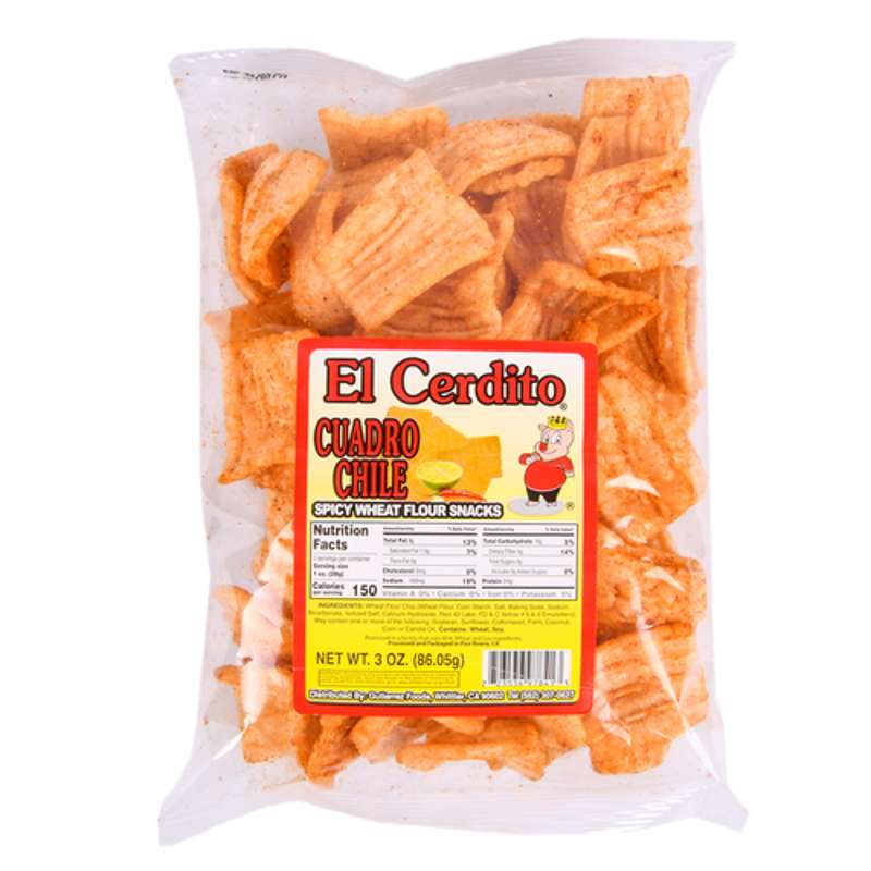 El Cerdito 3x2 Cuadrito Hot Spicy Mexican Snack 86 grams POS - Dulceria Mexicana "El Toto"