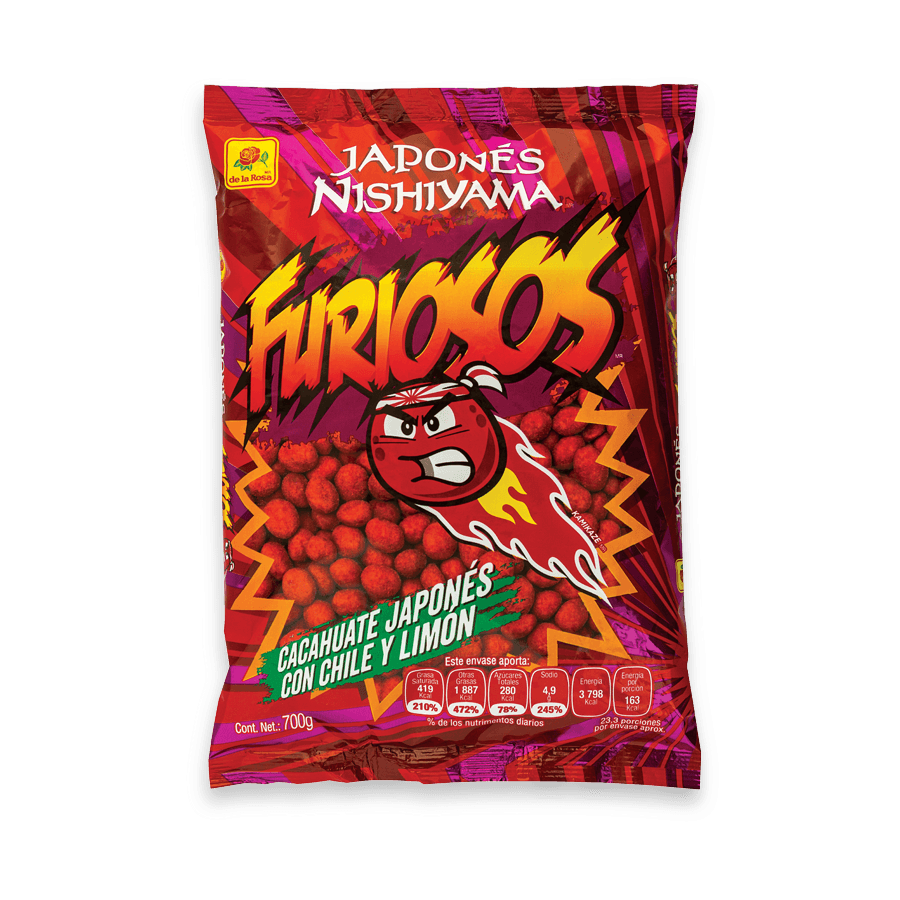 DLR Nishiyama Japones Furioso 700gr / Japanese Peanuts Mexican Candy POS - Dulceria Mexicana "El Toto"