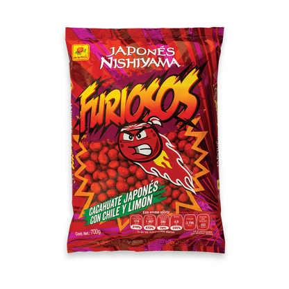 DLR Nishiyama Japones Furioso 700gr / Japanese Peanuts Mexican Candy POS - Dulceria Mexicana "El Toto"