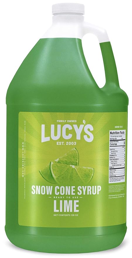 Lucys Syrup Limon/Lime 1 Gallon Slushy Mexican Candy POS - Dulceria Mexicana "El Toto"
