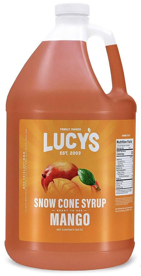 Lucys Syrup Mango 1 Gallon Slushy Mexican Candy POS - Dulceria Mexicana "El Toto"