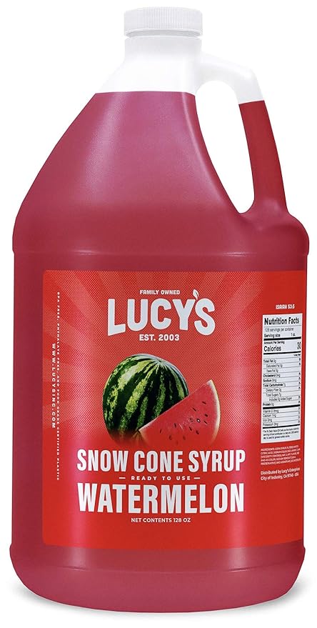 Lucys Syrup Sandia/Watermelon 1 Gallon Slushy Mexican Candy POS - Dulceria Mexicana "El Toto"