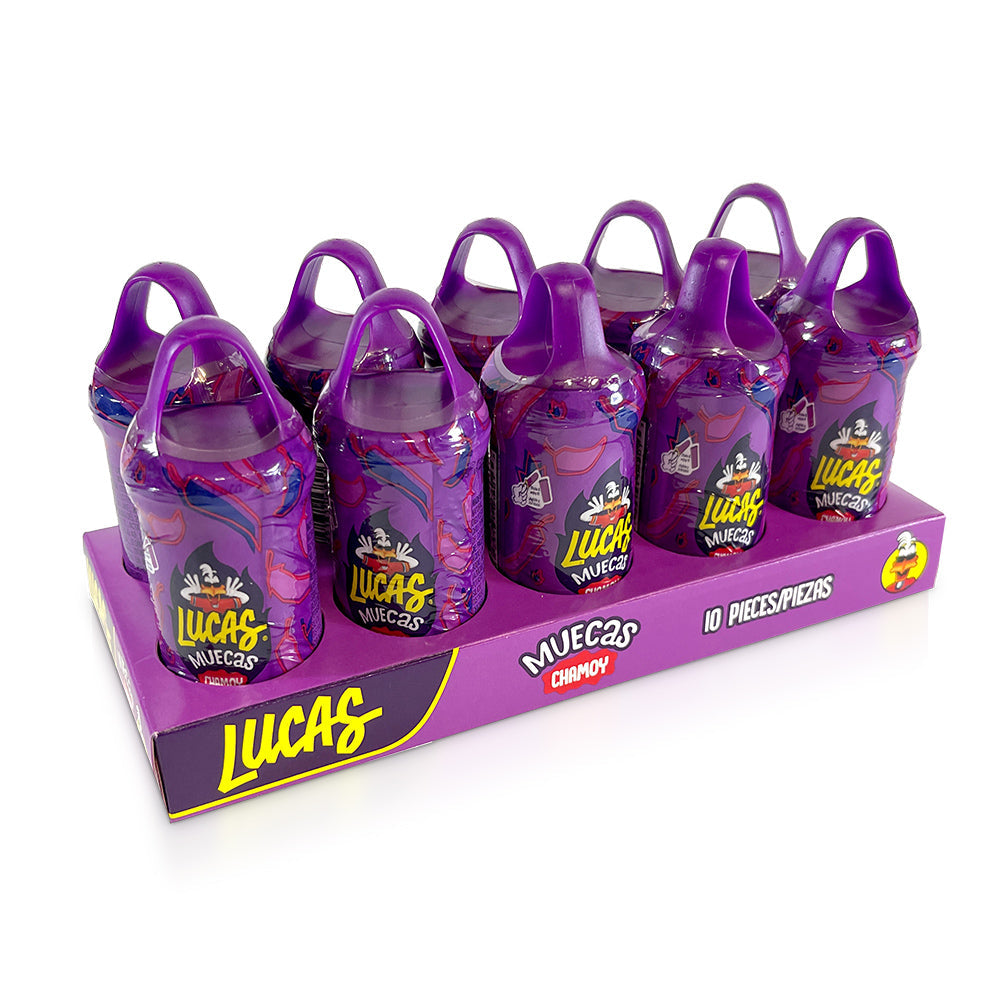 Lucas Muecas Chamoy 10Ct Purple Mexican Candy POS - Dulceria Mexicana "El Toto"
