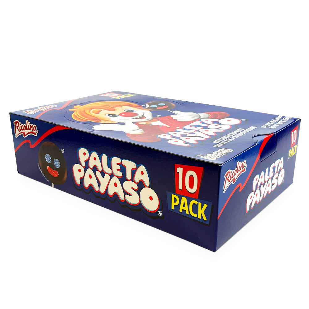 Ricolino Paleta Payaso 10Ct Marshmallow Chocolate Lollipop Mexican Candy POS - Dulceria Mexicana "El Toto"