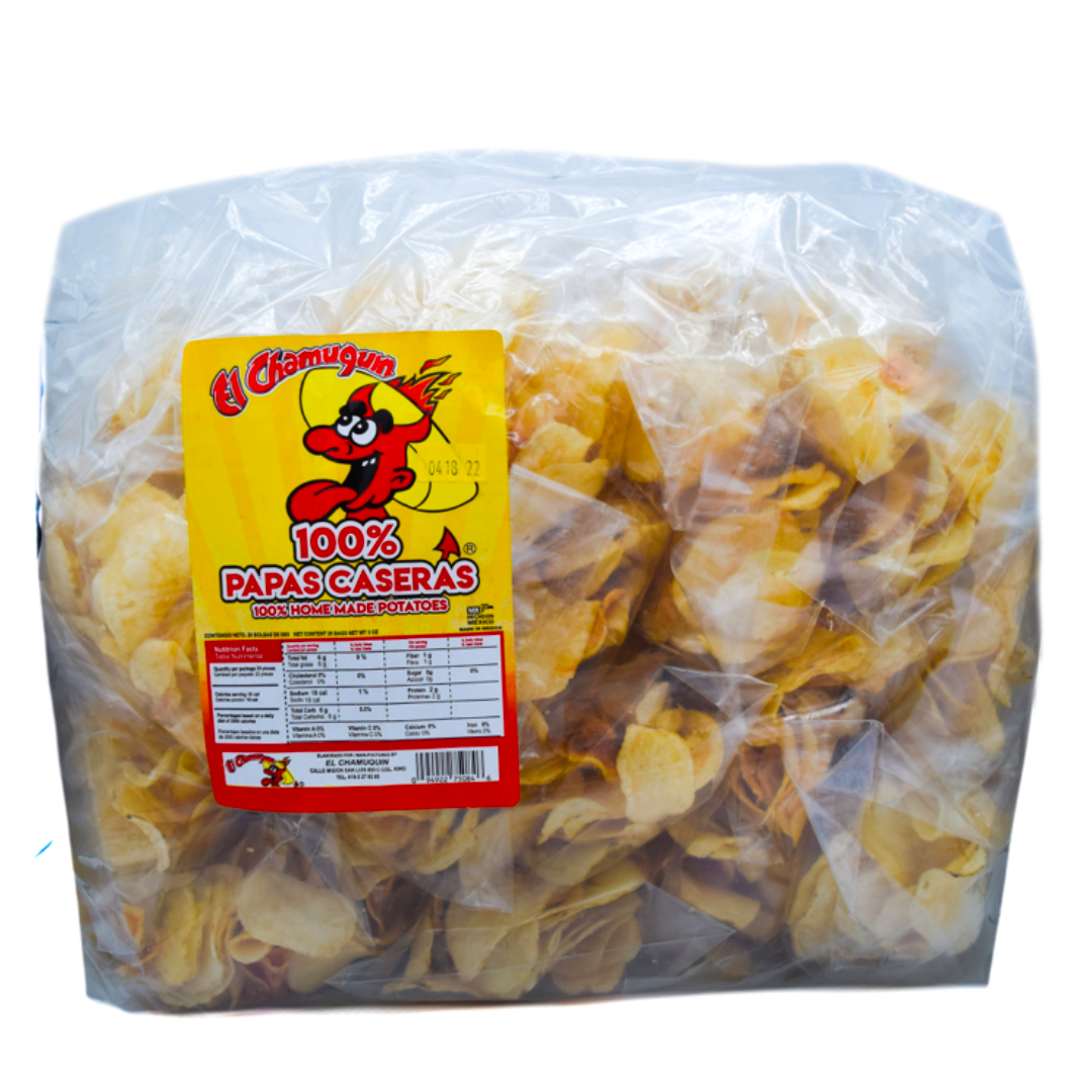 Chamuquin Papa Casera 20Pack Chips Mexican Snack POS - Dulceria Mexicana "El Toto"