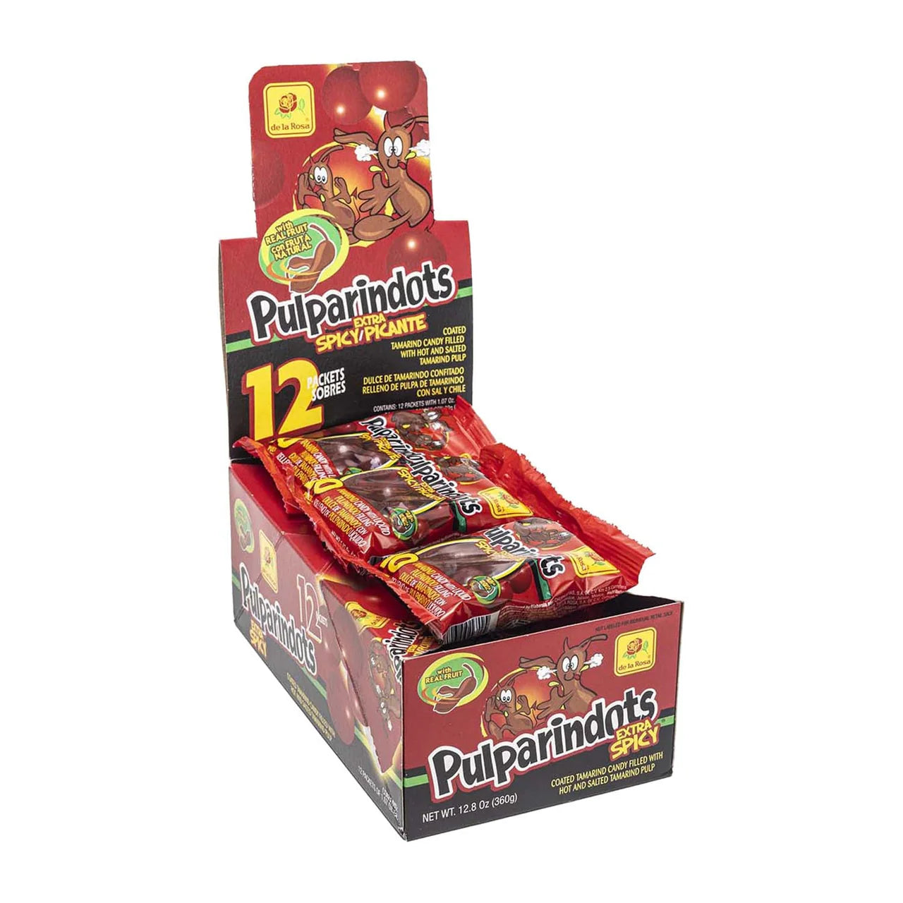 Pulparindots Extra Spicy 12ct Mexican Candy POS - Dulceria Mexicana "El Toto"