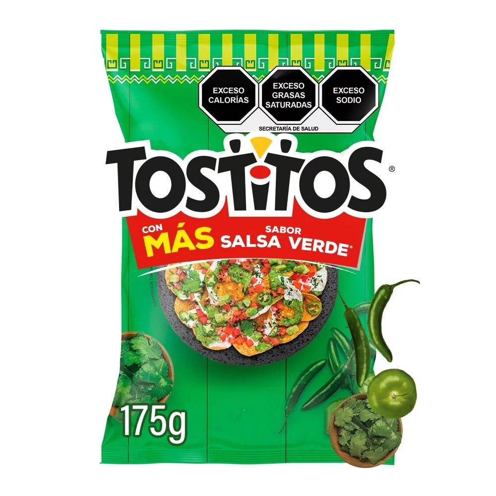 Tostitos Salsa Verde Chips 175gr Mexican Snack POS - Dulceria Mexicana "El Toto"